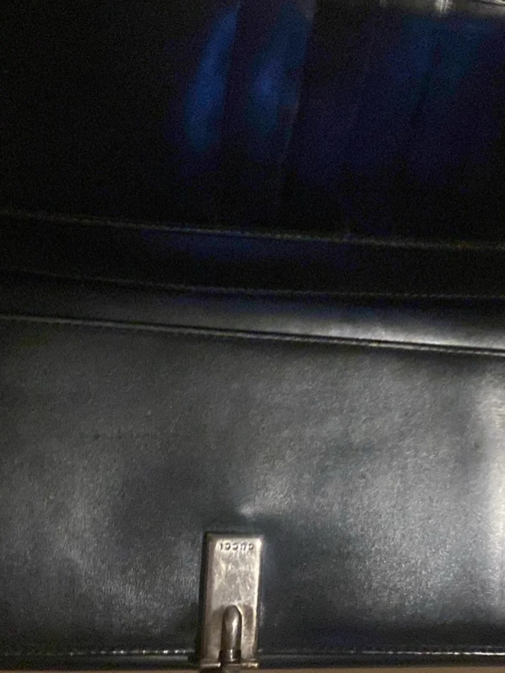 Gucci Black Leather Continental Long Wallet with Silver Hardware